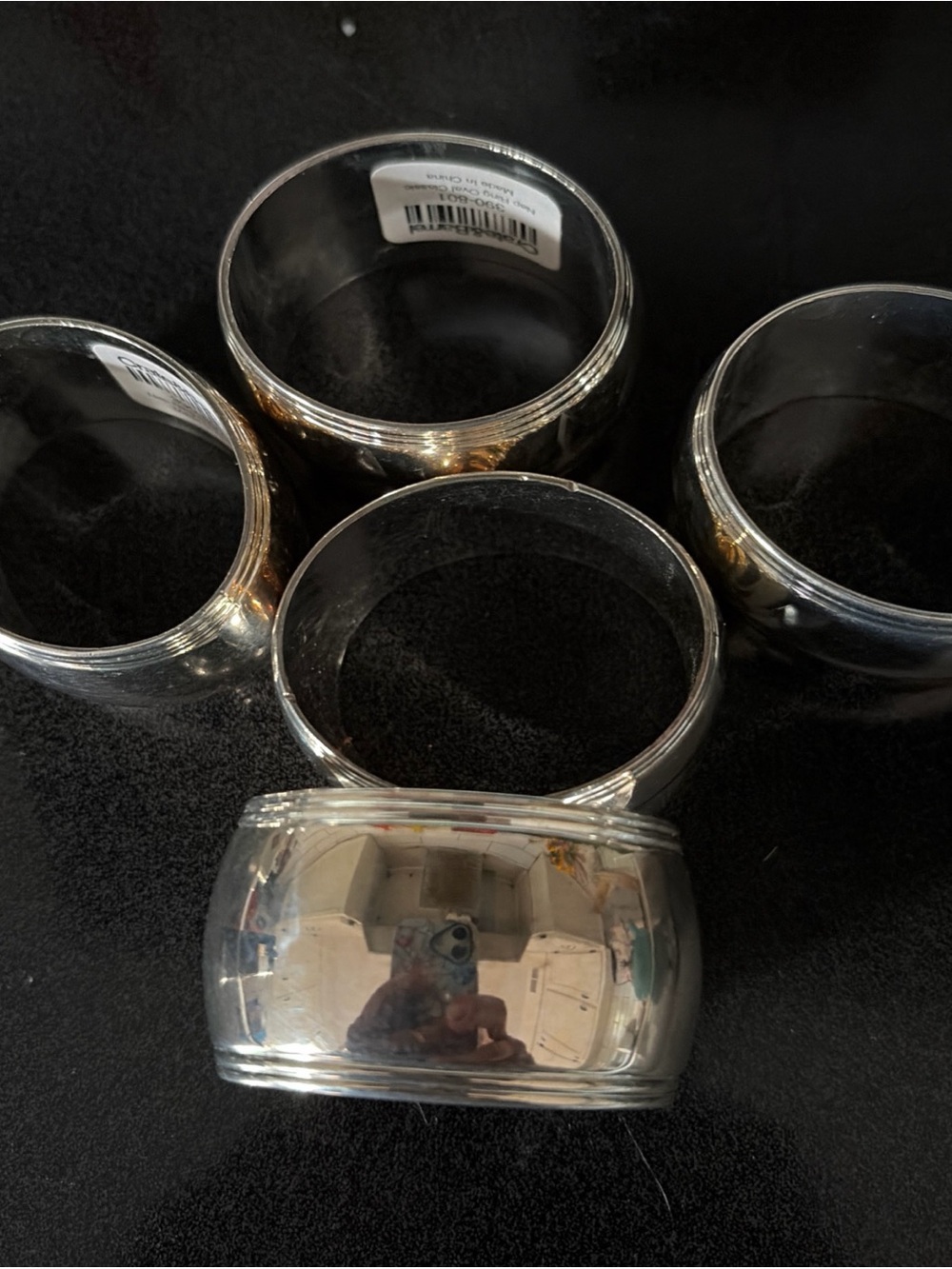 Crate and Barrel sterling  napkin rings
